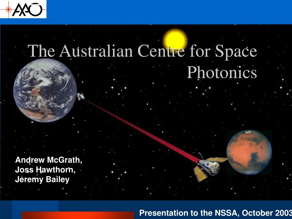 the australian centre for space photonics