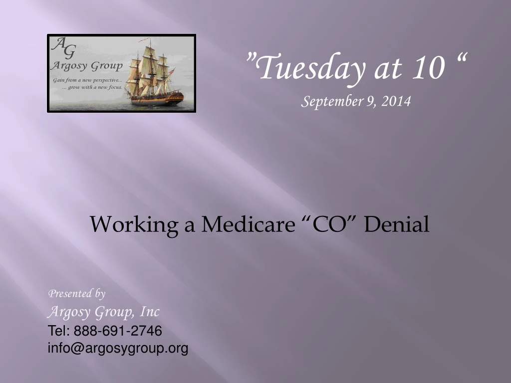 working a medicare co denial