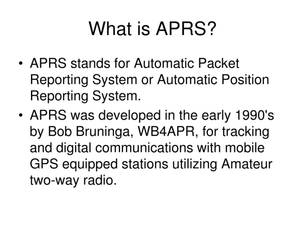 What is APRS?