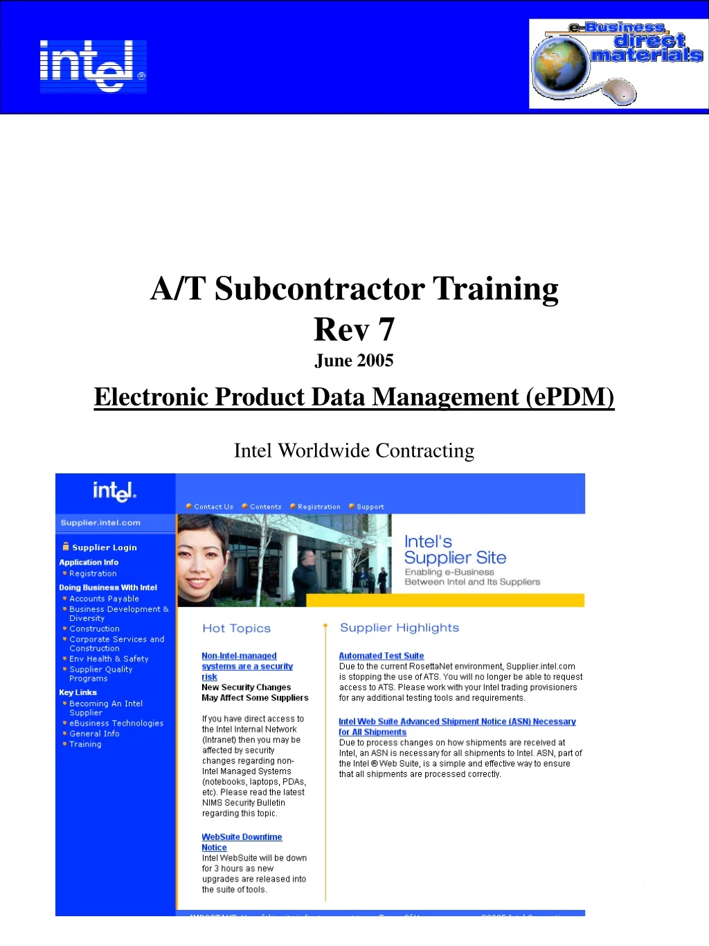 a t subcontractor training rev 7 june 2005