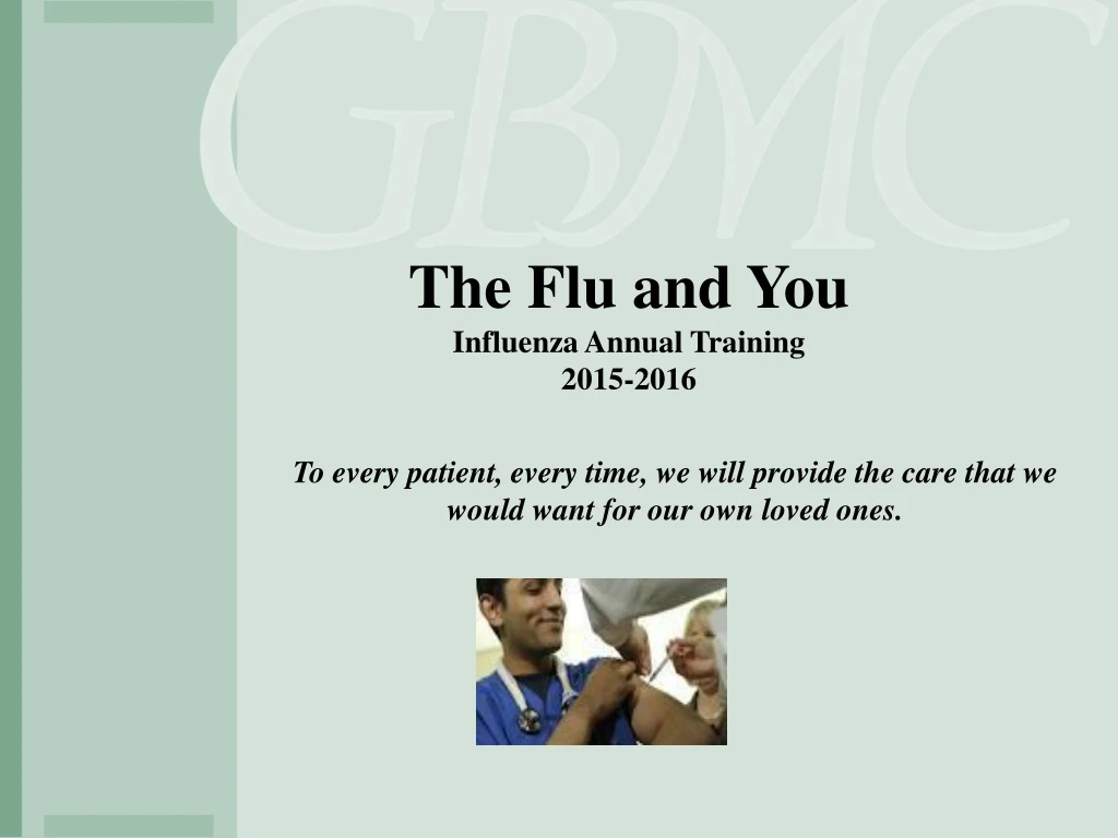 the flu and you influenza annual training 2015