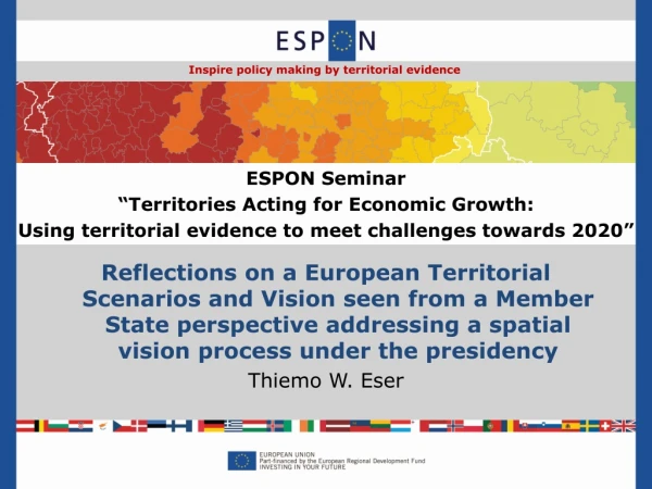 ESPON Seminar “ Territories Acting for Economic Growth: