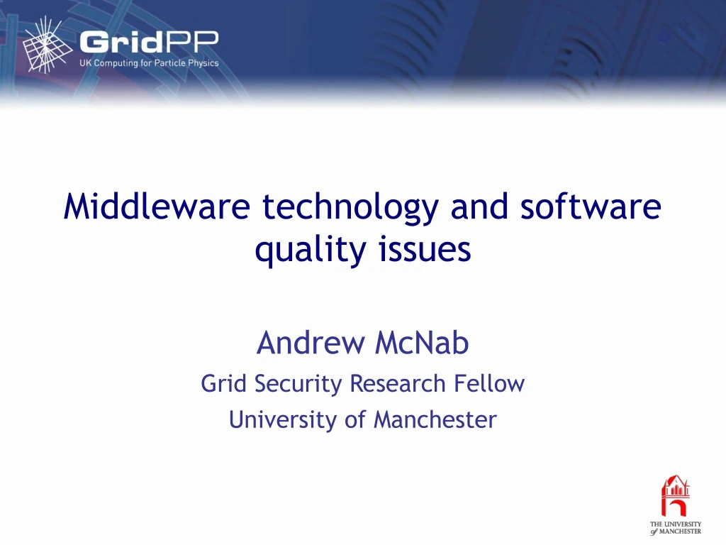 middleware technology and software quality issues