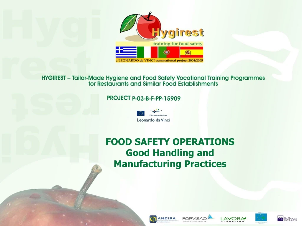 food safety operations good handling