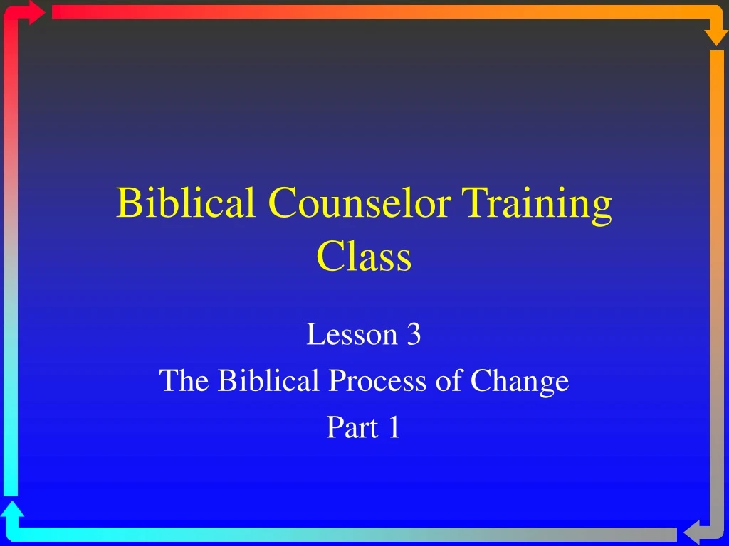 biblical counselor training class
