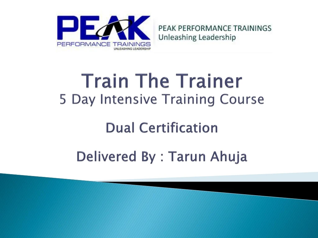 train the trainer 5 day intensive training course
