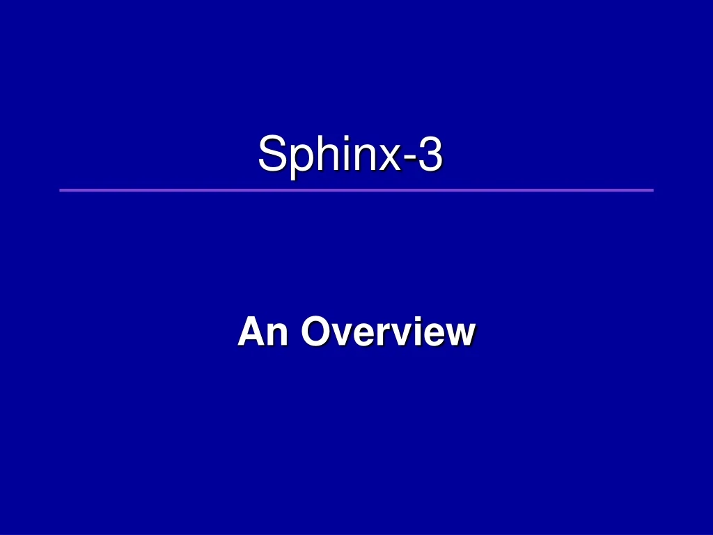 sphinx 3