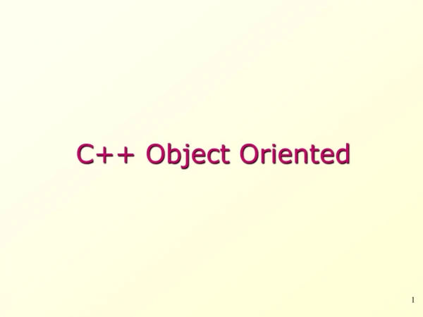 C++ Object Oriented