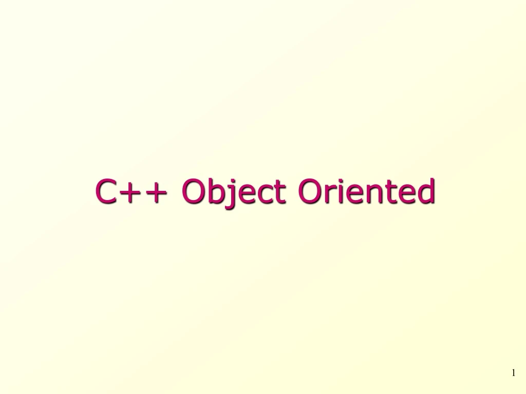 c object oriented