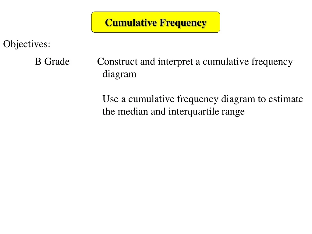 cumulative frequency