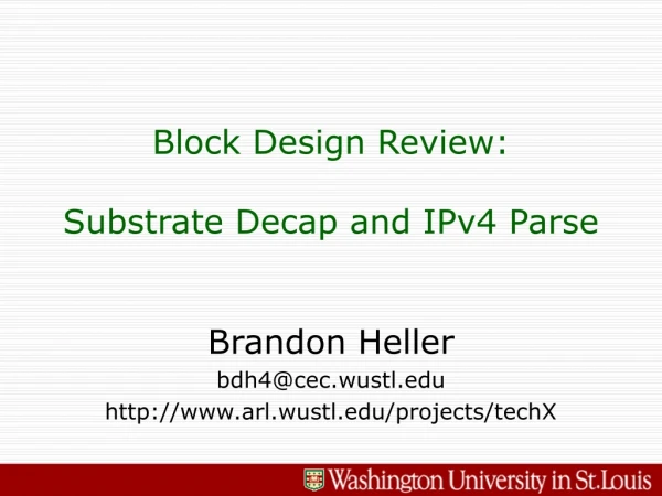 Block Design Review: Substrate Decap and IPv4 Parse