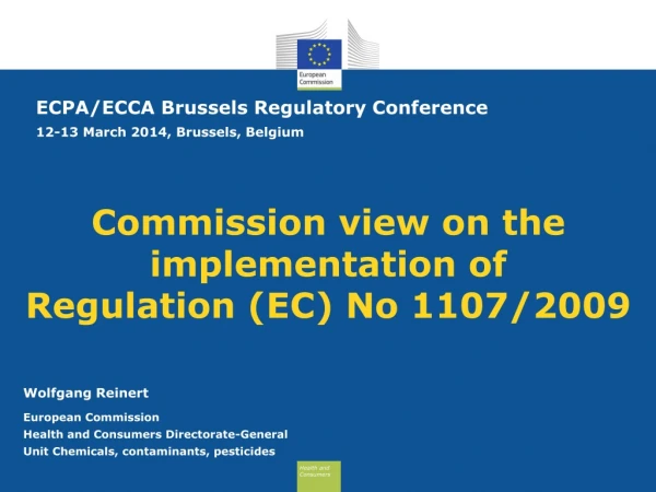 Commission view on the implementation of  Regulation (EC) No 1107/2009