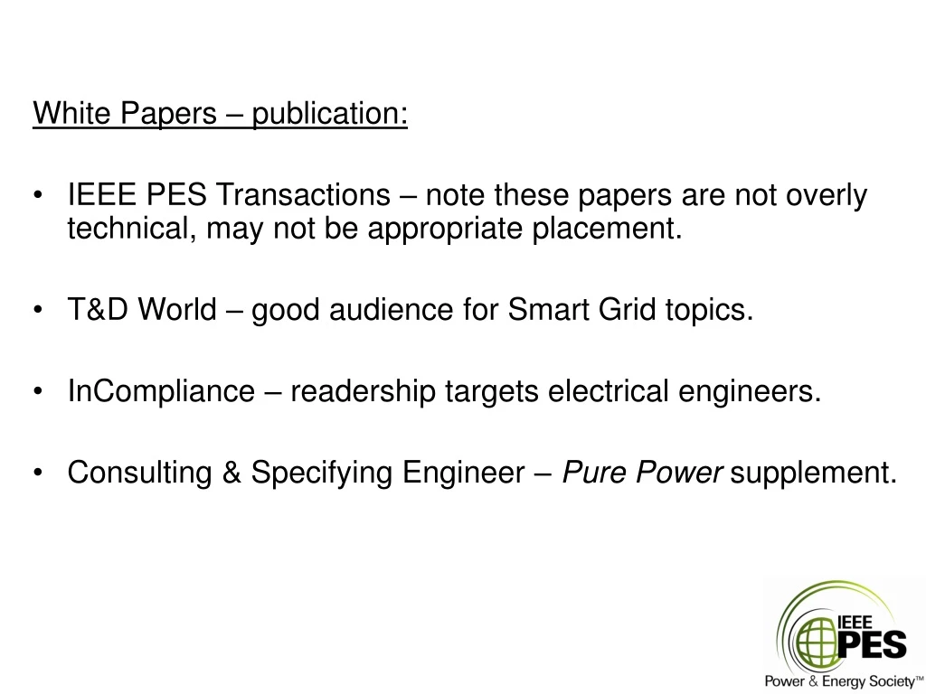 white papers publication ieee pes transactions