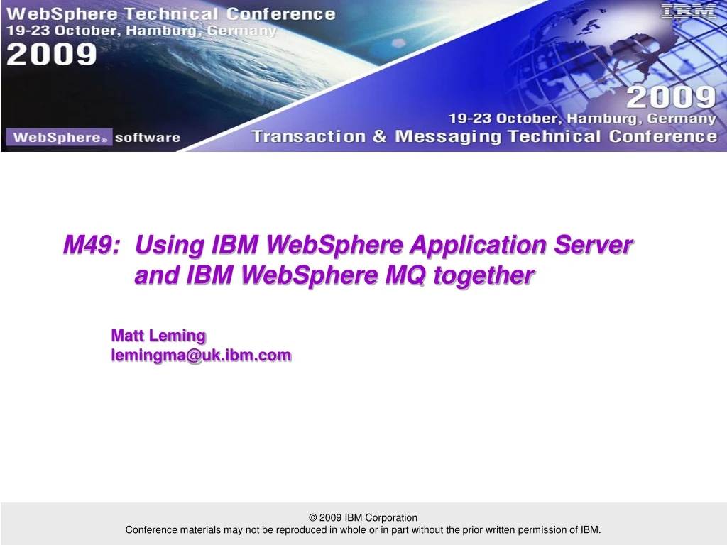 m49 using ibm websphere application server and ibm websphere mq together