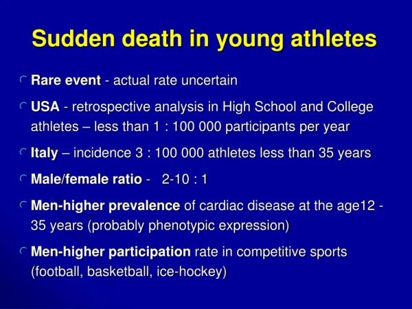 Sudden death in young athletes