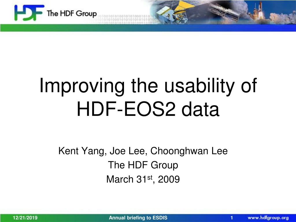 improving the usability of hdf eos2 data