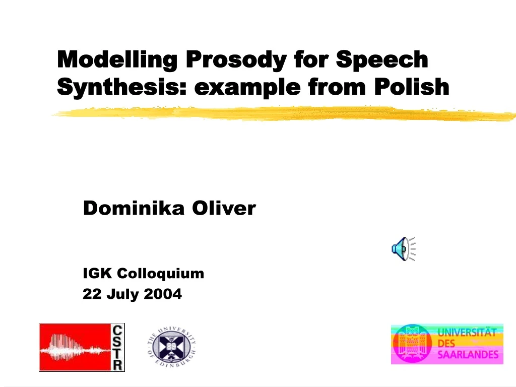 modelling prosody for speech synthesis example from polish
