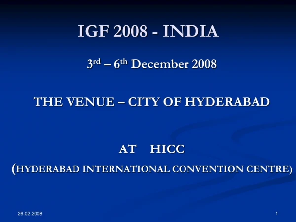 IGF 2008 - INDIA