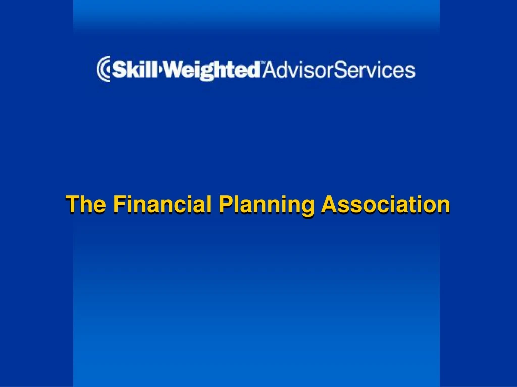 the financial planning association