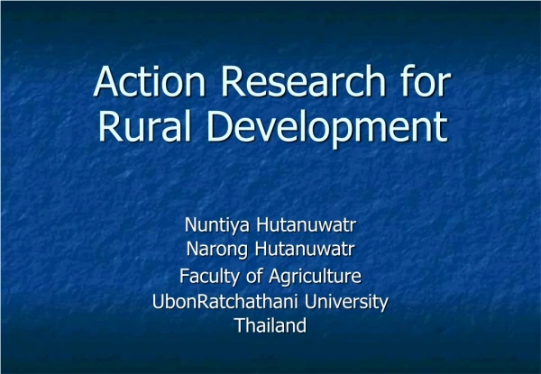 Action Research for  Rural Development