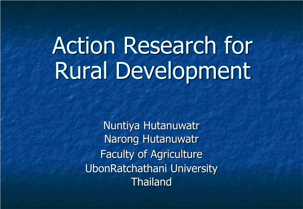 action research for rural development