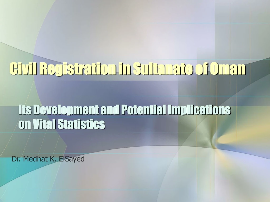 civil registration in sultanate of oman