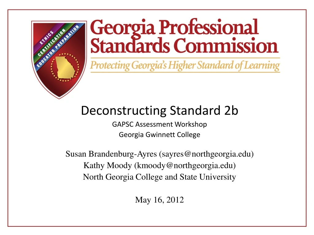 deconstructing standard 2b gapsc assessment