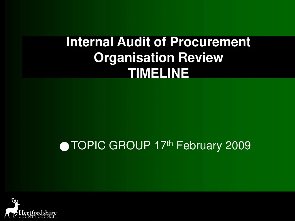 internal audit of procurement organisation review timeline