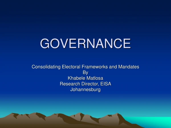 GOVERNANCE