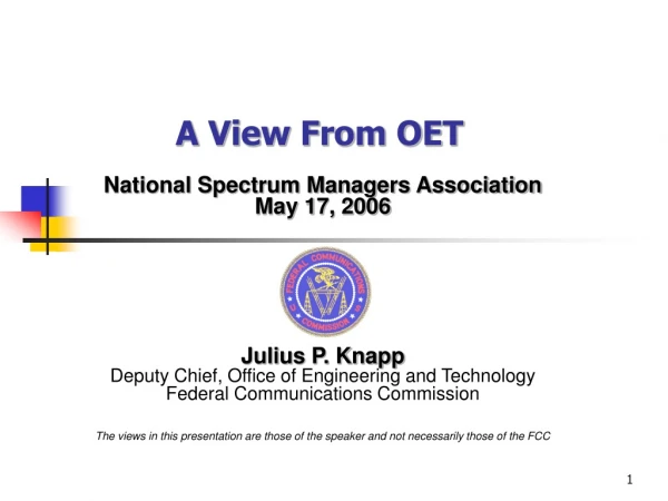 A View From OET