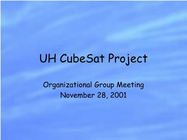 UH CubeSat Project