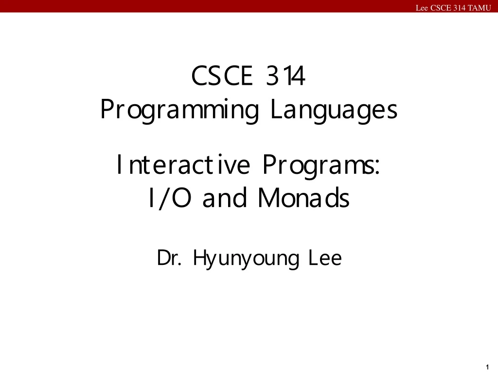csce 314 programming languages