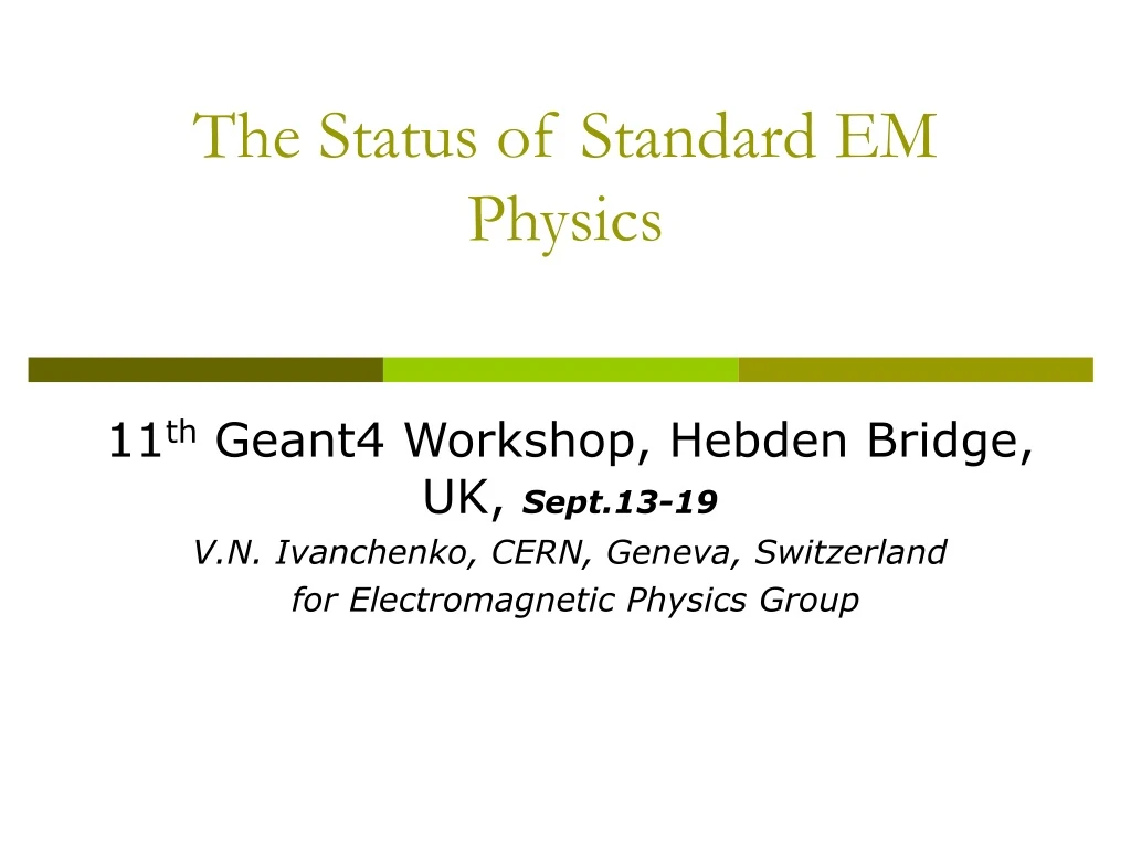 the status of standard em physics