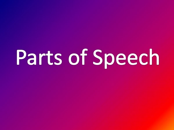 Parts of Speech