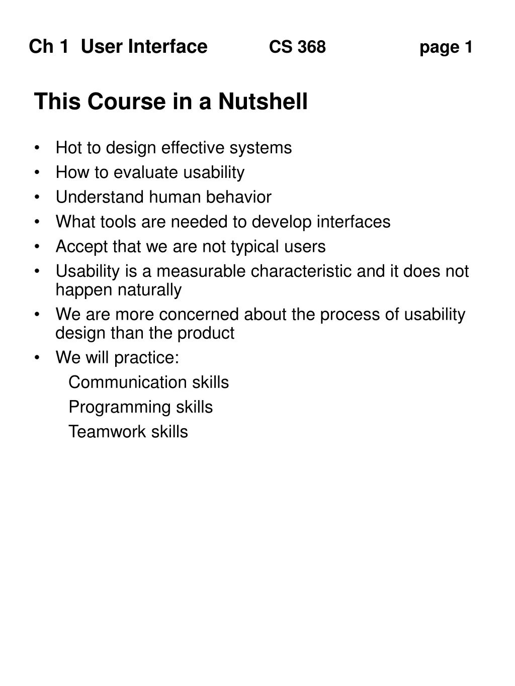this course in a nutshell