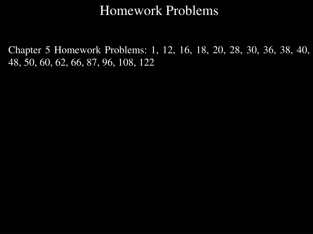 homework problems chapter 5 homework problems