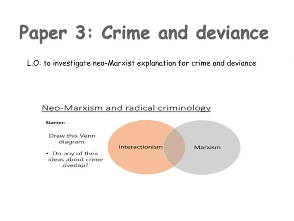 Paper 3: Crime and deviance