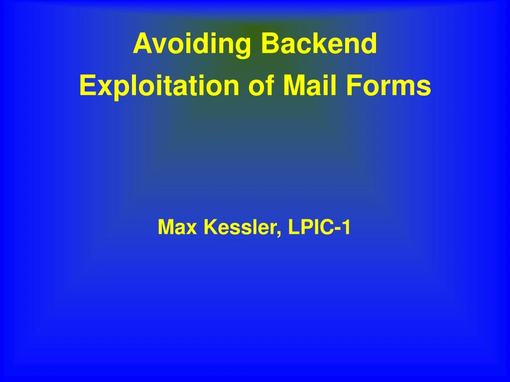 max kessler lpic 1