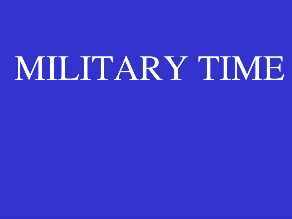 military time