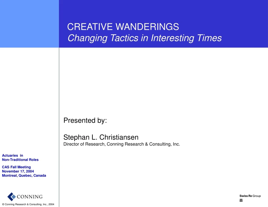 creative wanderings changing tactics