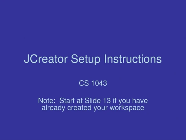 JCreator Setup Instructions