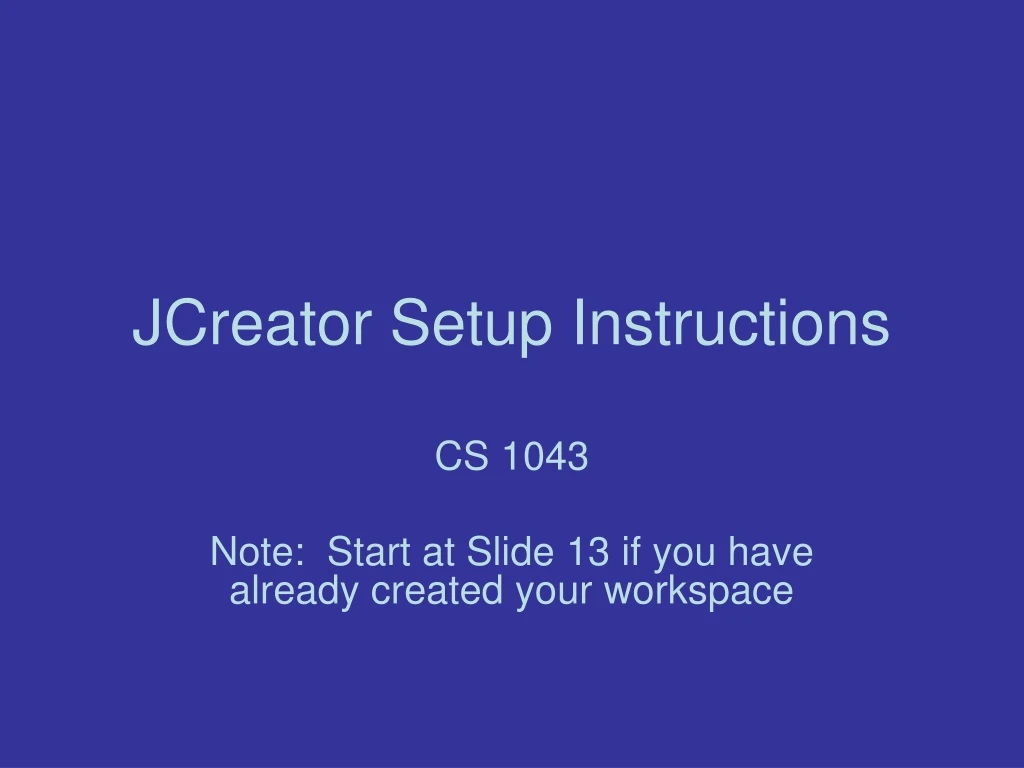 jcreator setup instructions