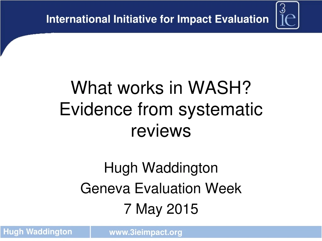what works in wash evidence from systematic reviews