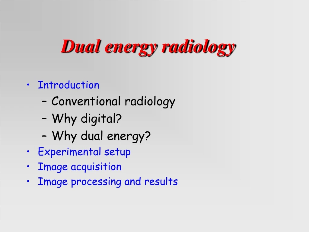 dual energy radiology