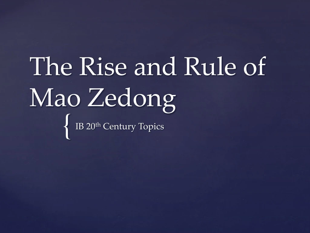 the rise and rule of mao zedong