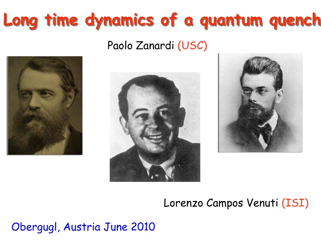 long time dynamics of a quantum quench