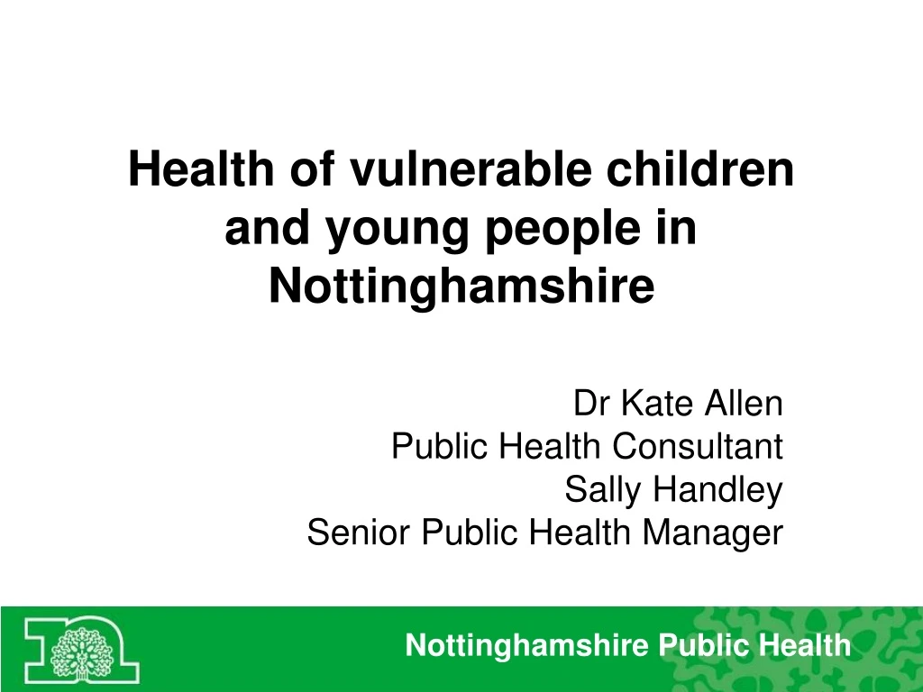 health of vulnerable children and young people in nottinghamshire