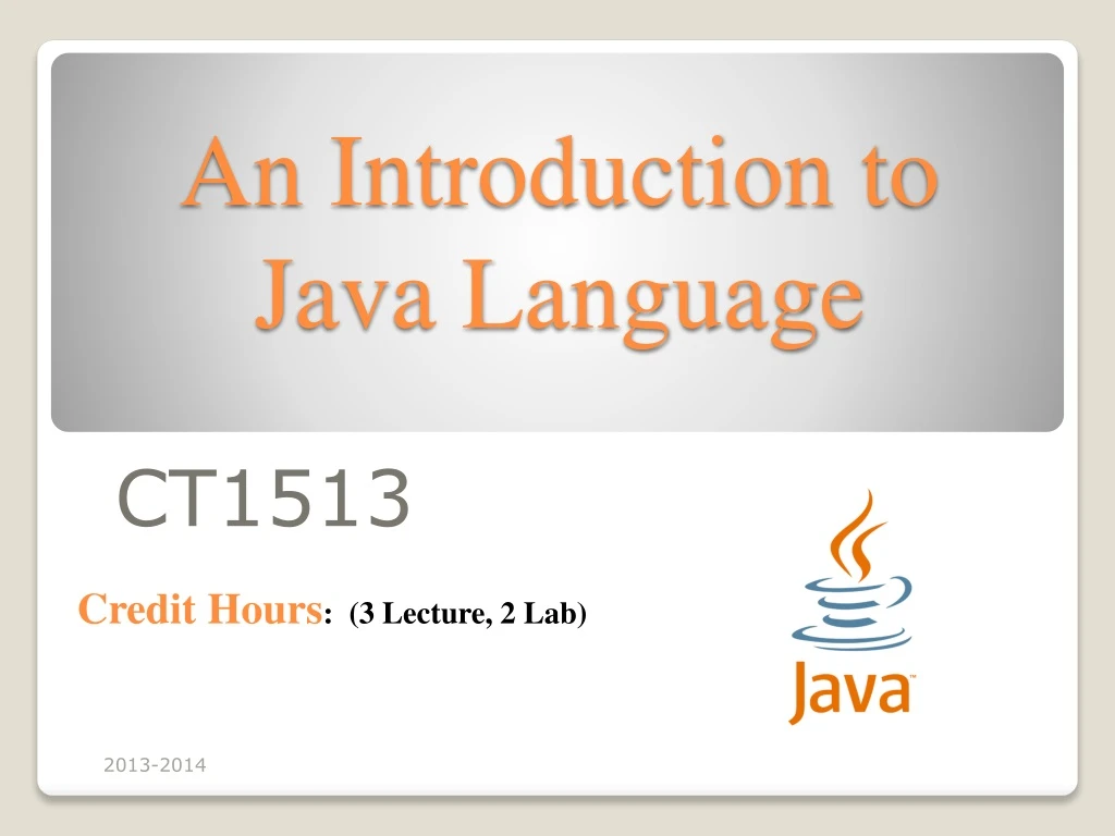 an introduction to java language