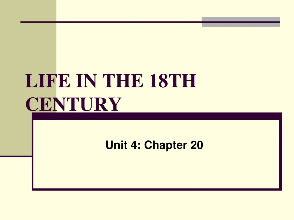 life in the 18th century