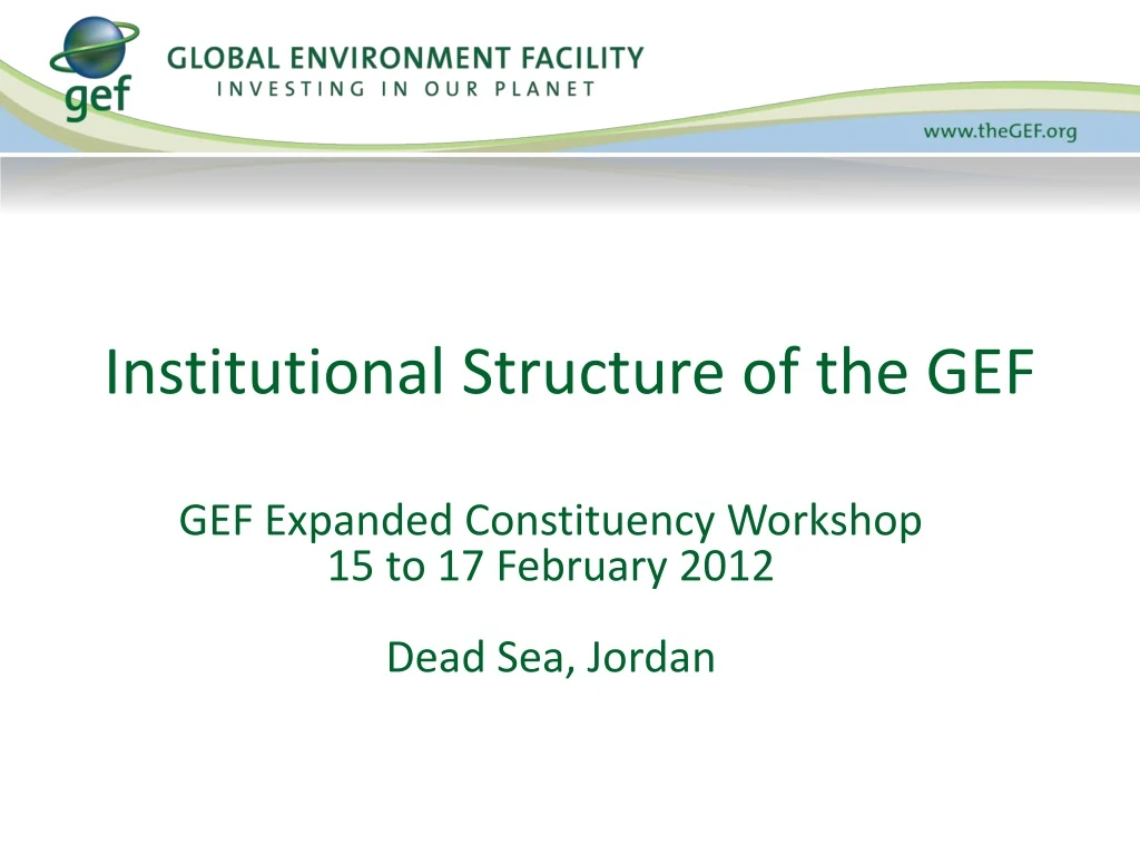 institutional structure of the gef